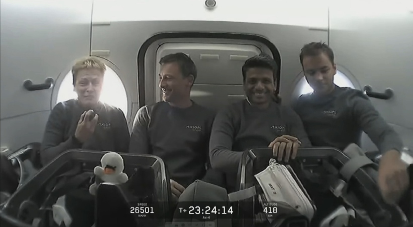 ആക്‌സിയം 4: ‘വിസ്മയകരമായ യാത്ര’; ഡ്രാഗണ്‍ ക്യാപ്‌സൂളില്‍ നിന്ന് ശുഭാംശുവിന്റെ സന്ദേശം