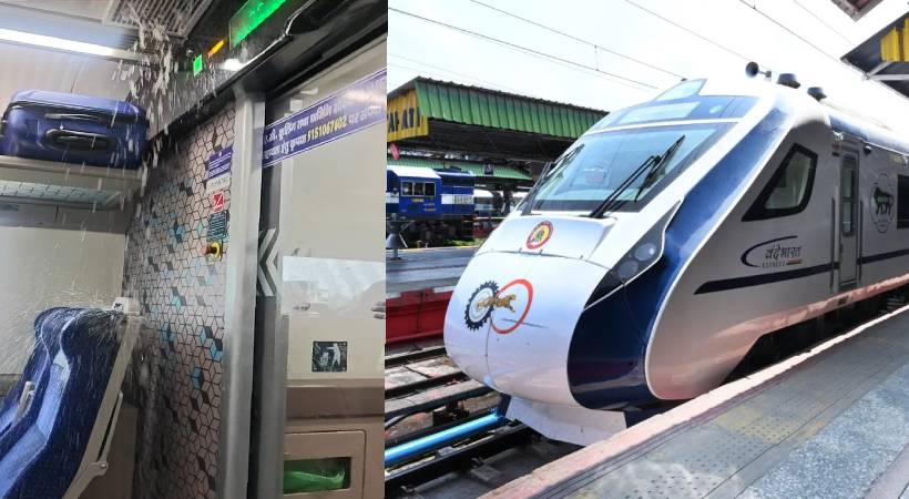 വാരാണസി – ന്യൂഡൽഹി വന്ദേഭാരതിൽ ചോർച്ച; വെള്ളം സീറ്റിലേക്ക് ഒഴുകി