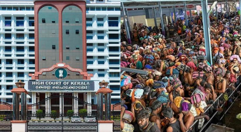 ‘4000 പേര്ക്ക് മാത്രം നില്ക്കാനാകുന്നിടത്ത് 20000 പേരെ കയറ്റിയിട്ട് എന്ത് പ്രയോജനം?’ ശബരിമലയിലെ അസാധാരണ തിരക്കില് ഹൈക്കോടതി
