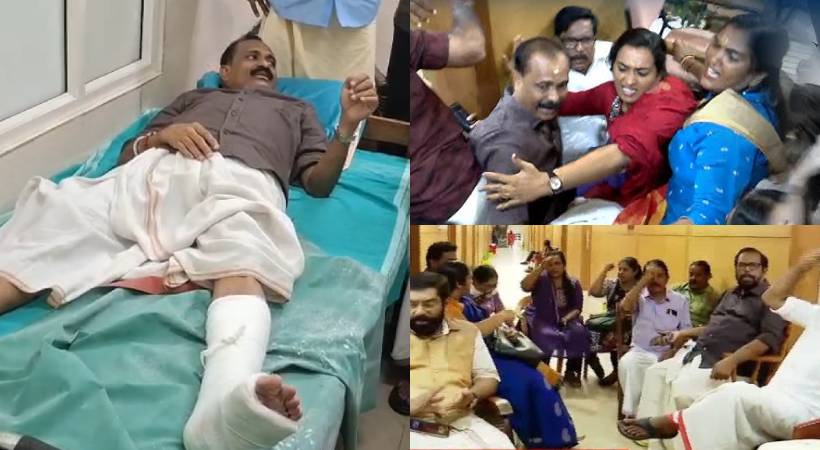 തിരുവനന്തപുരം കോർപ്പറേഷനിലെ കയ്യാങ്കളി: മേയർ വി വി രാജേഷ് ഉൾപ്പെടെ 10 പേർക്കെതിരെ കേസ്