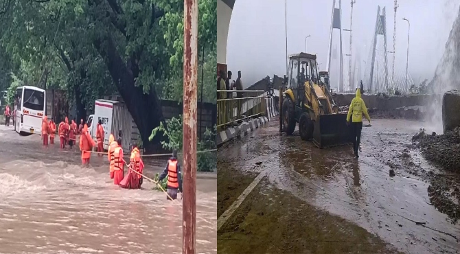 കനത്ത മഴയിൽ മുങ്ങി മുംബൈ; താഴ്ന്ന പ്രദേശങ്ങൾ ഇപ്പോഴും വെള്ളത്തിനടിയിൽ