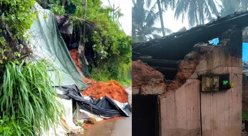 വടക്കൻ കേരളത്തിൽ വ്യാപക മഴക്കെടുതി: കാസർഗോഡും കോഴിക്കോടും മണ്ണിടിഞ്ഞ് അപകടം